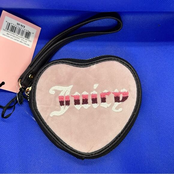 Juicy Couture Pink and Black Heart Wristlet - Picture 6 of 8